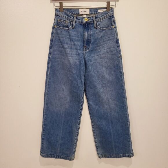 NEW! Frame Ali Wide Crop High Rise Jeans Size 25 - Picture 3 of 7